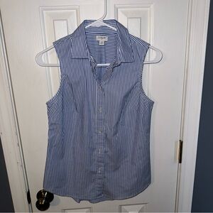 J. Crew Blue and White Striped Button Down Shirt